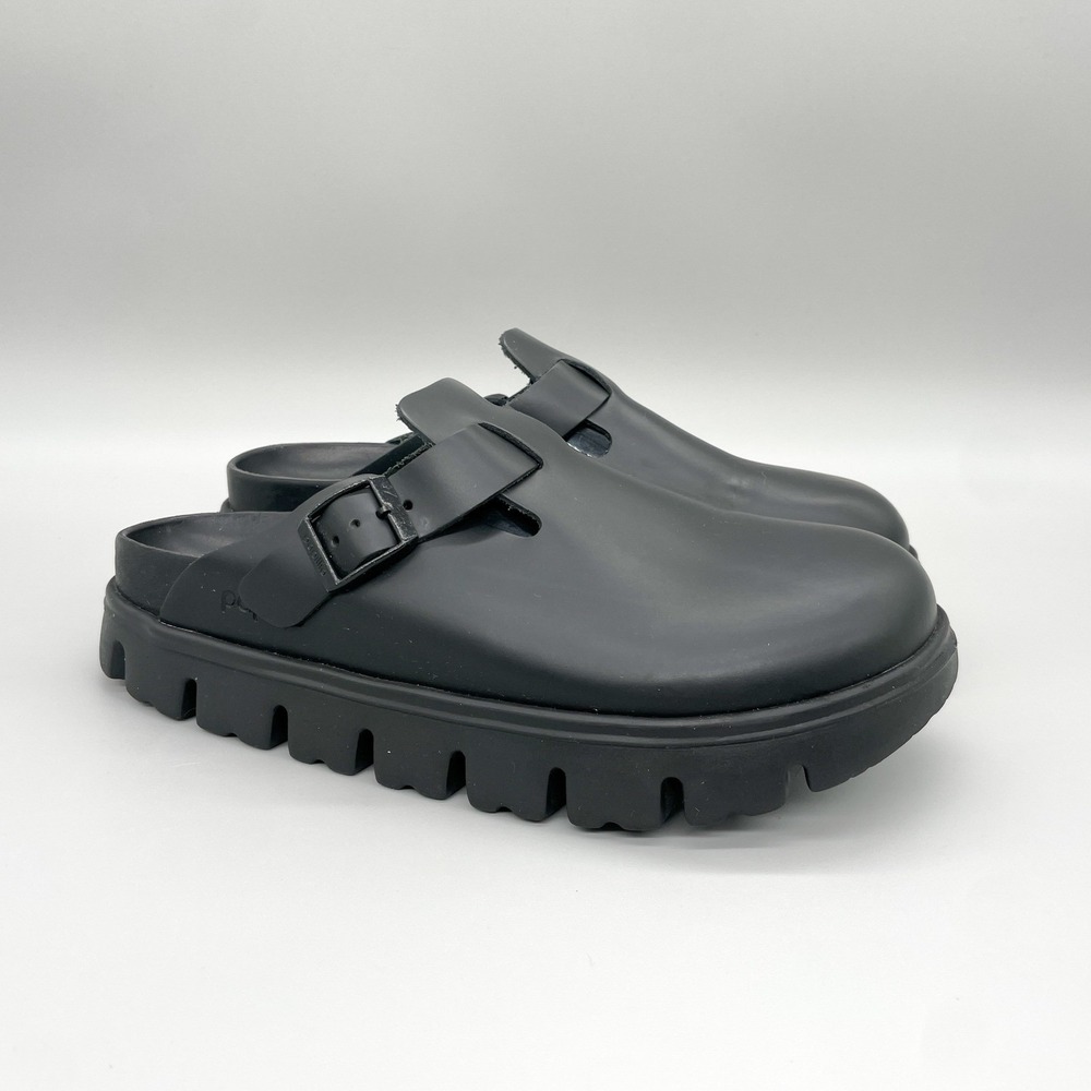 Birkenstock Papillio Boston Chunky Clog Womens 9 Shari Black Leather Platform